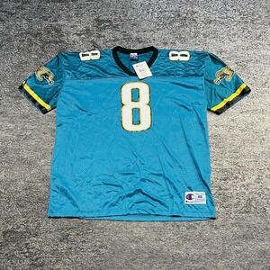 VTG‎ Jacksonville Jaguars Mark Brunell Champion Jersey 90s Blue Home #8 NEW FLAW